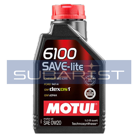 Масло моторное 0W20 API SN, ILSAC GF-5 Motul 6100 Save-Lite 0W20 (1 л) Technosynthese® Рекомендации всех японских производителей,  t застывания: -40°C