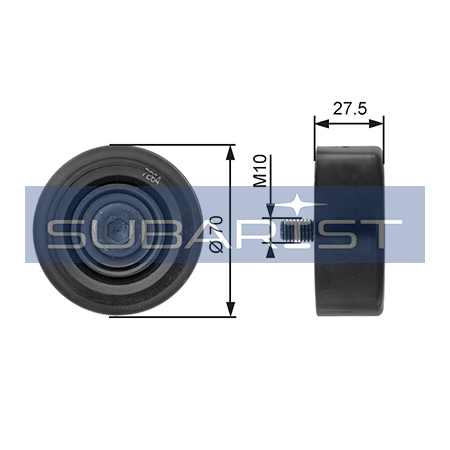 Ролик [25287-27000] Gates T36206 (обкатной Hyundai iX35, Santa Fe, Tucson KMHJN81V, .., Kia Sorento, Sportage, ..)