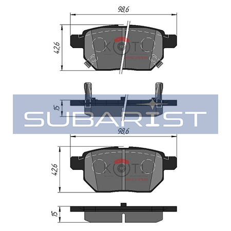 Колодки тормозные PN1519 KöTL 3454KT (задние Lexus CT200H, Toyota Corolla Rumion, Auris, Blade, Ractis NCP100 "1,5 S", Prius ZVW30, ZVW50, ZVW55)